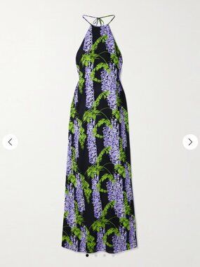 BERNADETTE Frannie floral-print chiffon halterneck maxi dress